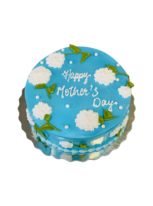 Blue & White Mothers Day Cake