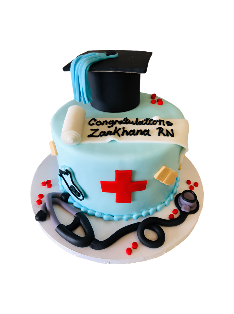Doctor Graduation Fondant Birthday Cake