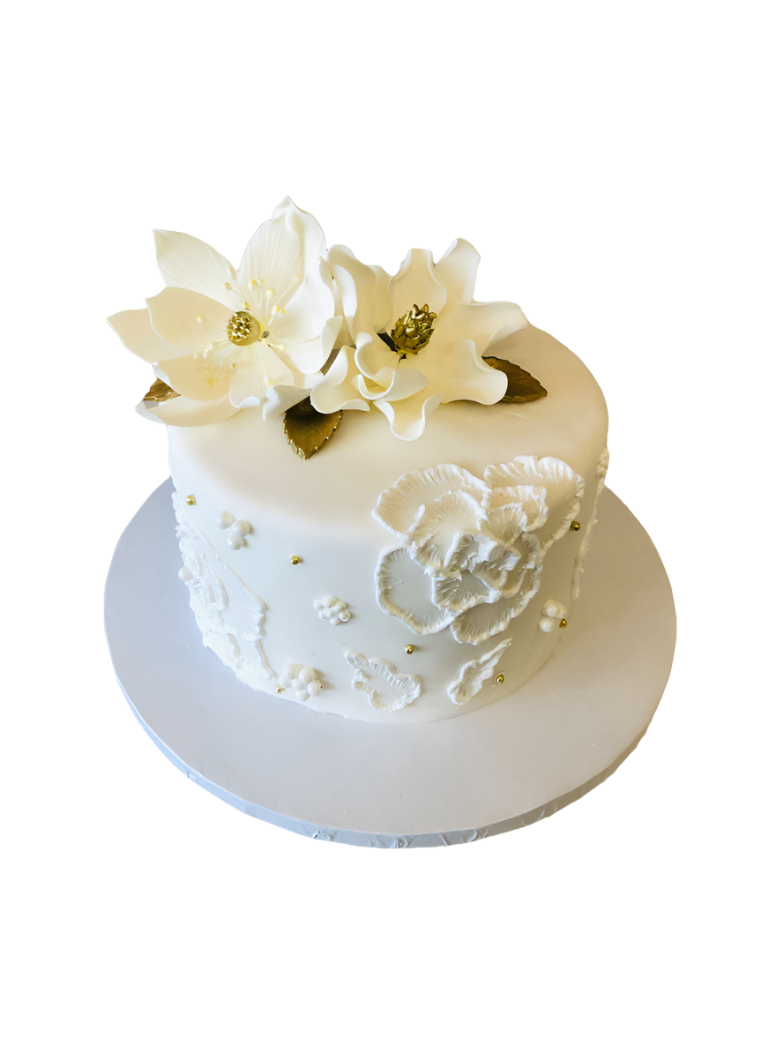 White Fondant Birthday Cake