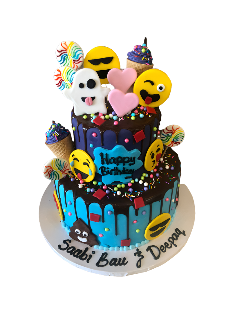 Emoji's Fondant Birthday Cake