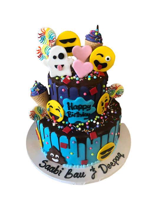 Emoji's Fondant Birthday Cake