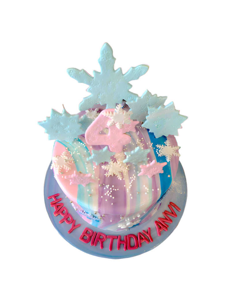 Snowflake Winter Wonderland Fondant Cake