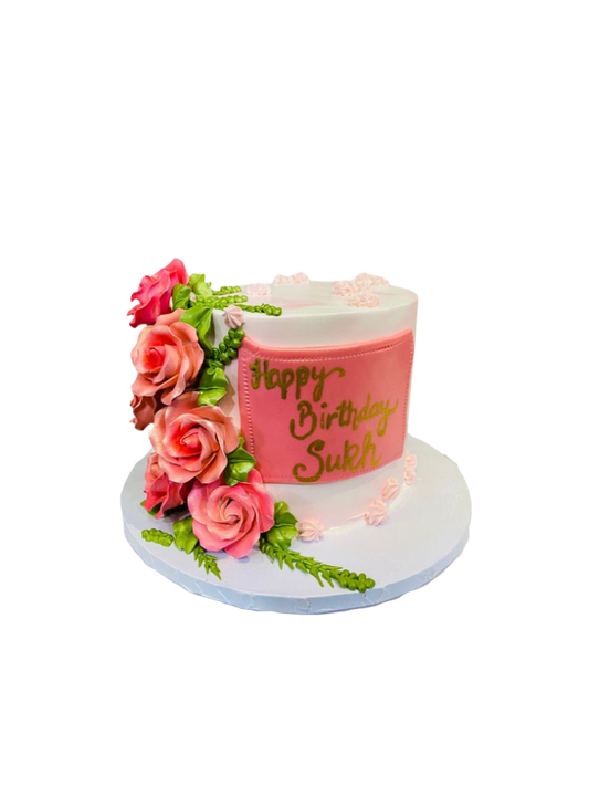 Rosy Pink Cream Cake