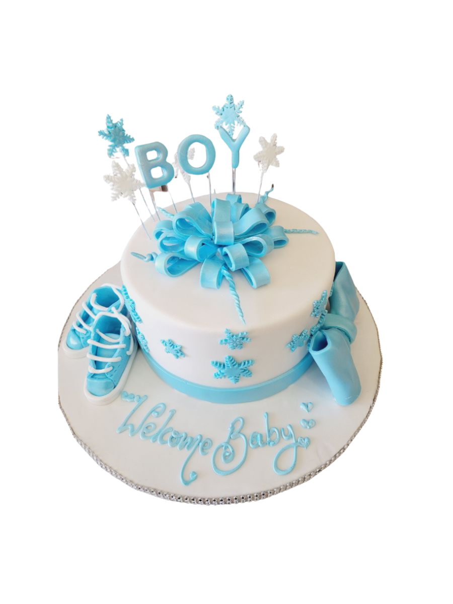 Blue Booty Baby Shower Fondant Cake