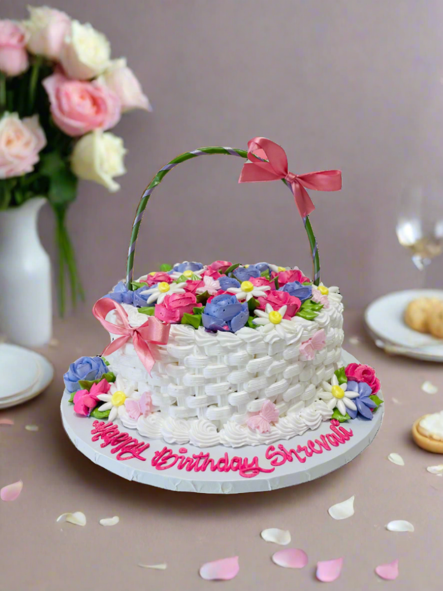 Flower Basket Birthday Cake