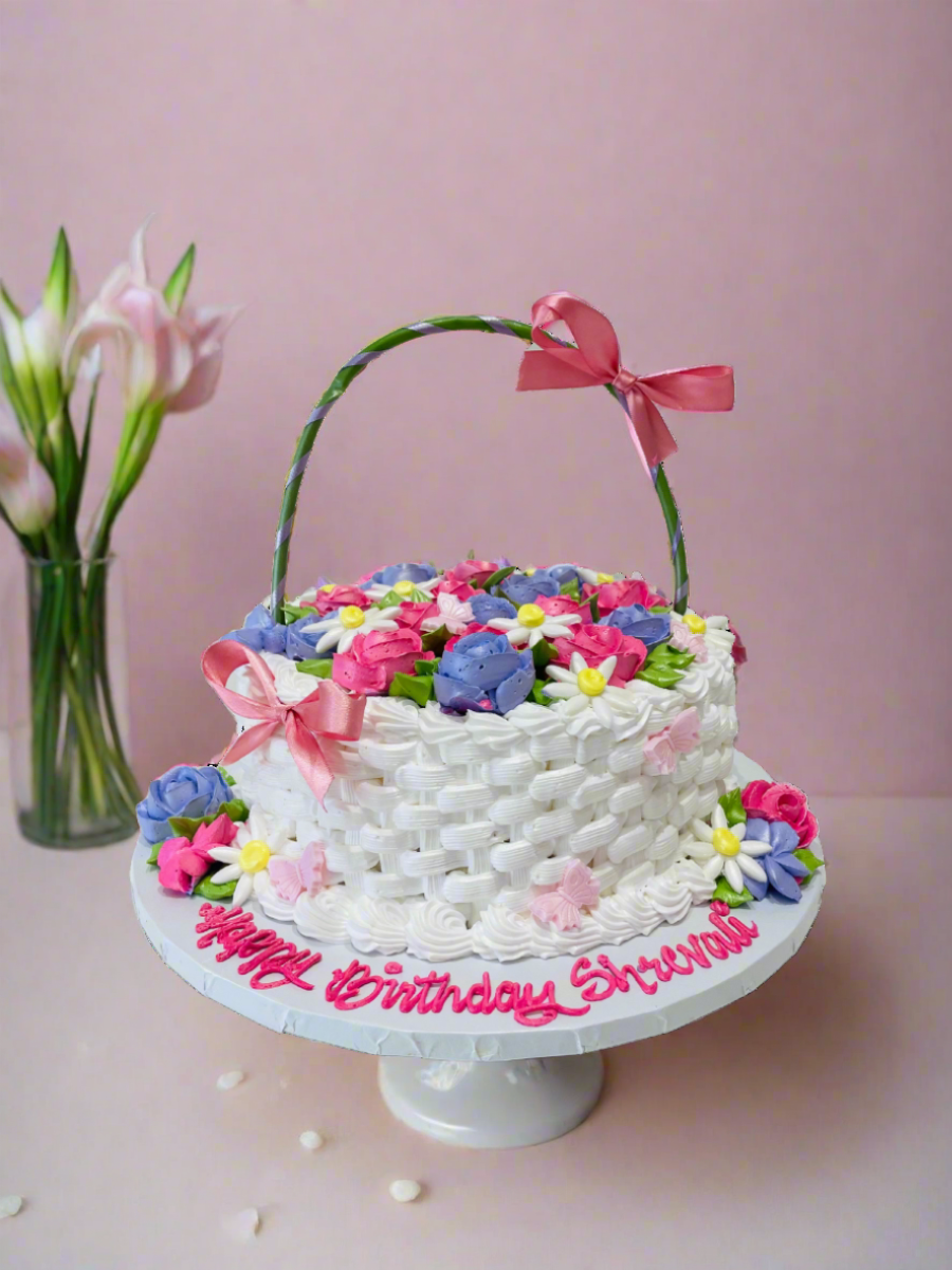 Flower Basket Birthday Cake