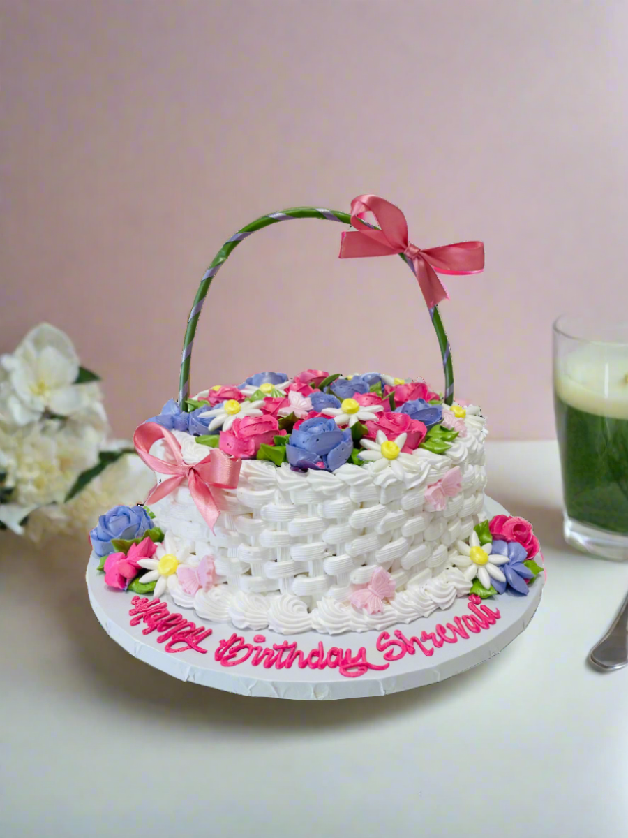 Flower Basket Birthday Cake