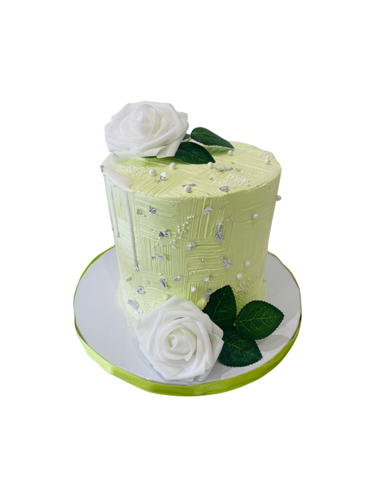 Harper White & Green Birthday Cake