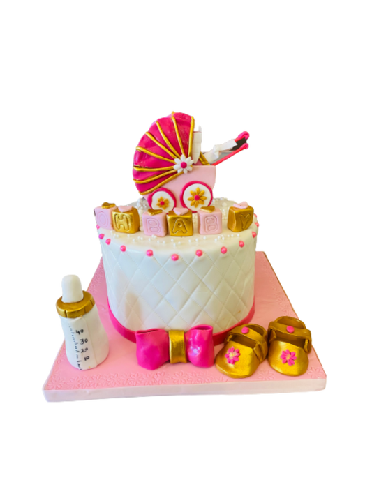 Oh Baby Buggy Fondant Cake