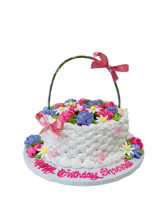 Flower Basket Birthday Cake