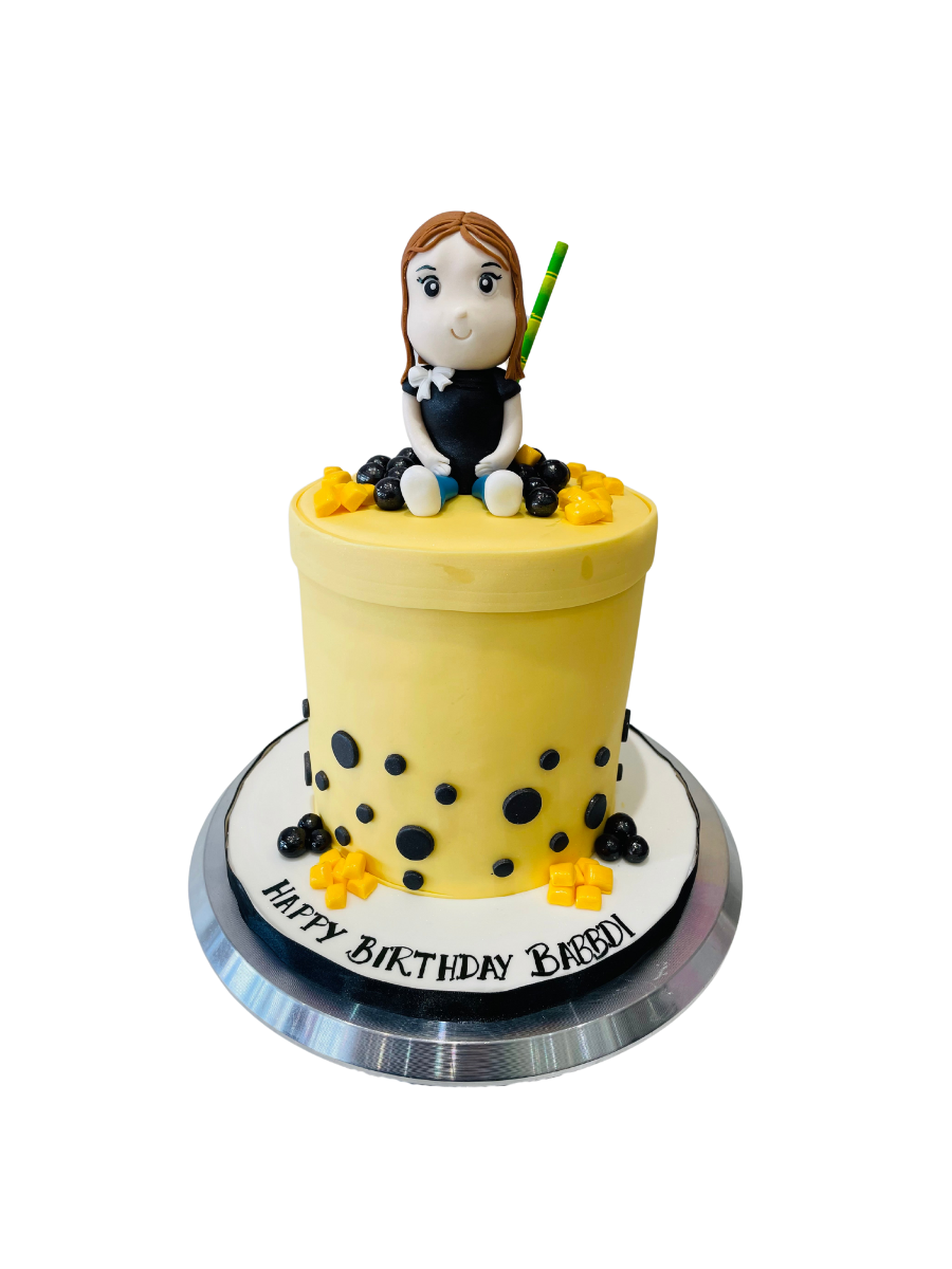 Bubble Tea Lover Fondant Cake