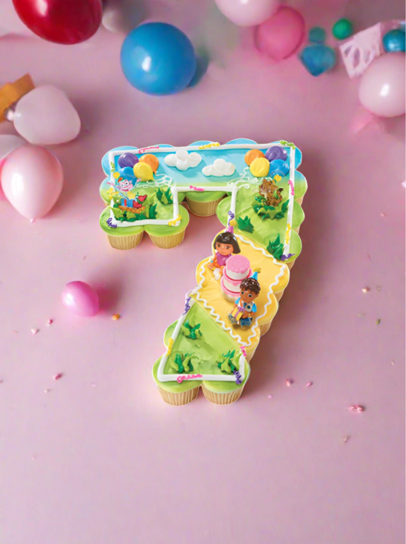 7Th Birthday Dora The Explorer Birthday Celebration Cupcakes