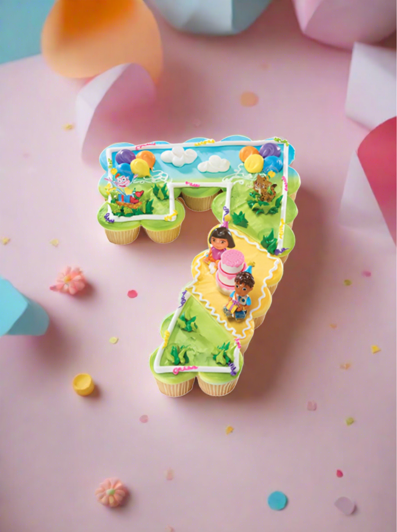 7Th Birthday Dora The Explorer Birthday Celebration Cupcakes