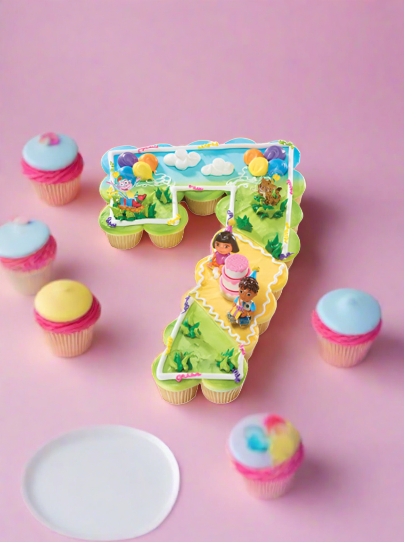 7Th Birthday Dora The Explorer Birthday Celebration Cupcakes