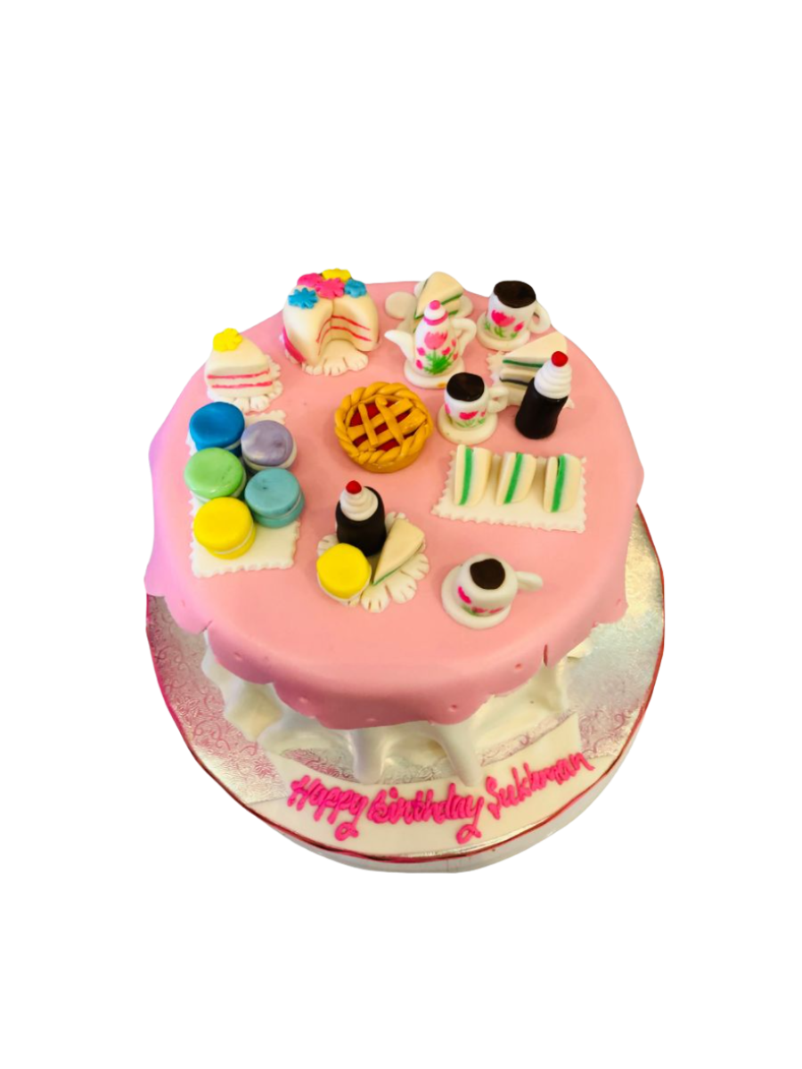 Tea Party Fondant Birthday Cake