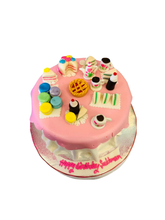 Tea Party Fondant Birthday Cake
