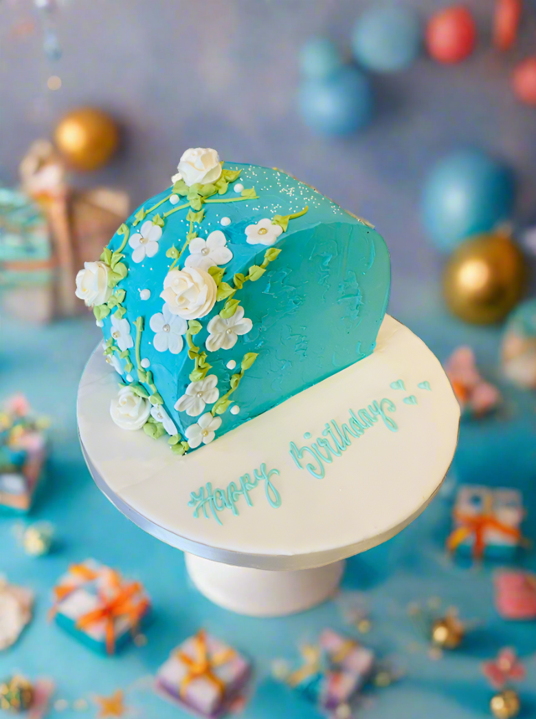 Teal Arch Birthday Cake