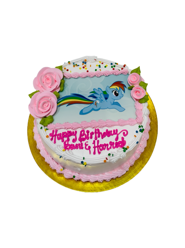 Rainbow Little Pony Photo Cake