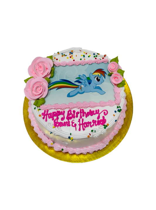Rainbow Little Pony Photo Cake