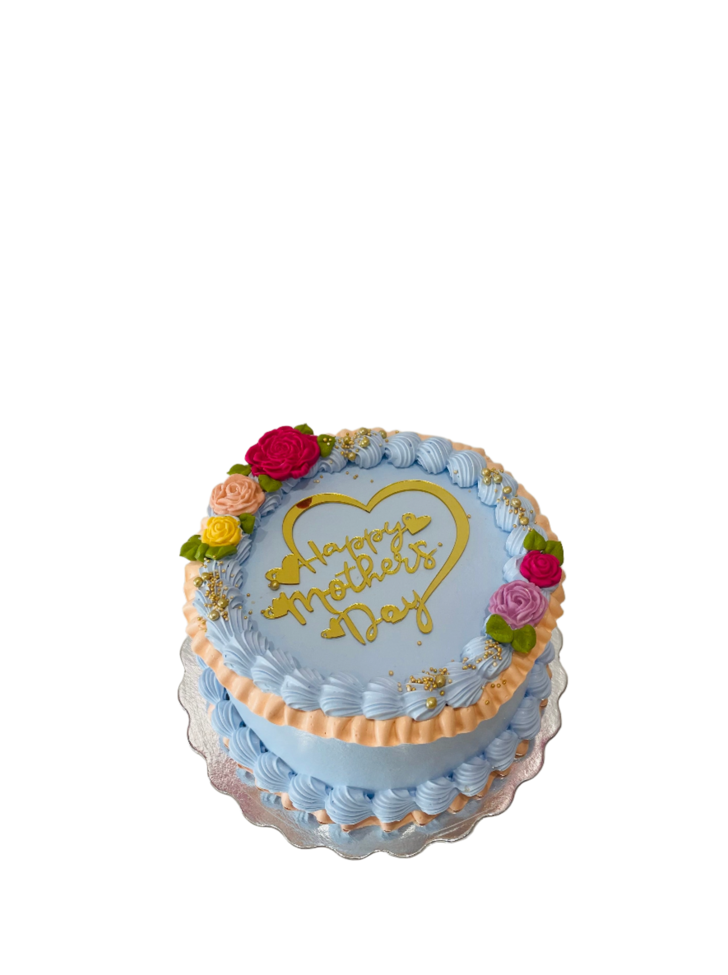 Blue Peachy Mother's Day Cake