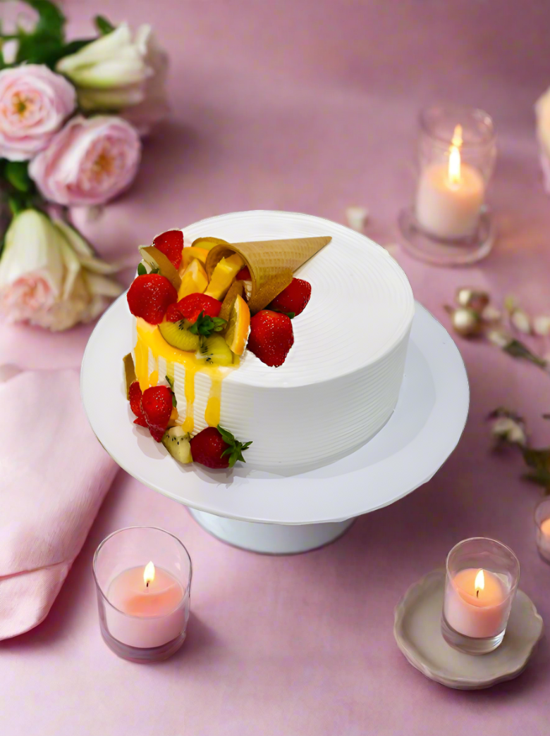 Fruit Cone Birthday Cake