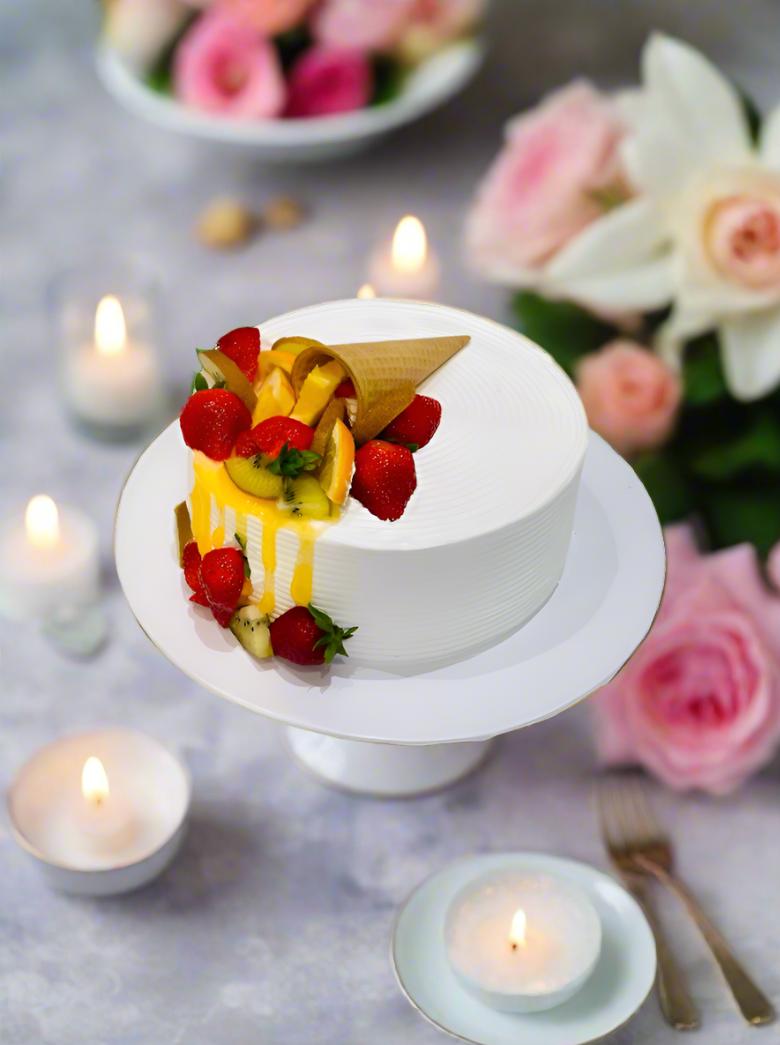 Fruit Cone Birthday Cake