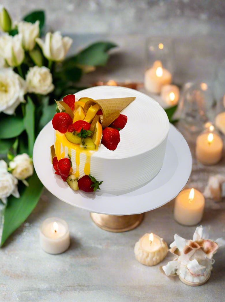 Fruit Cone Birthday Cake