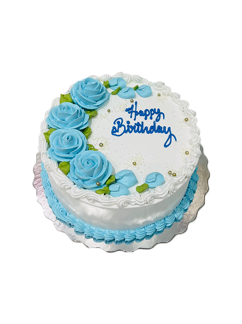 Basic Blue Flower Cake