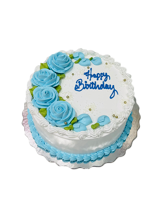 Basic Blue Flower Cake
