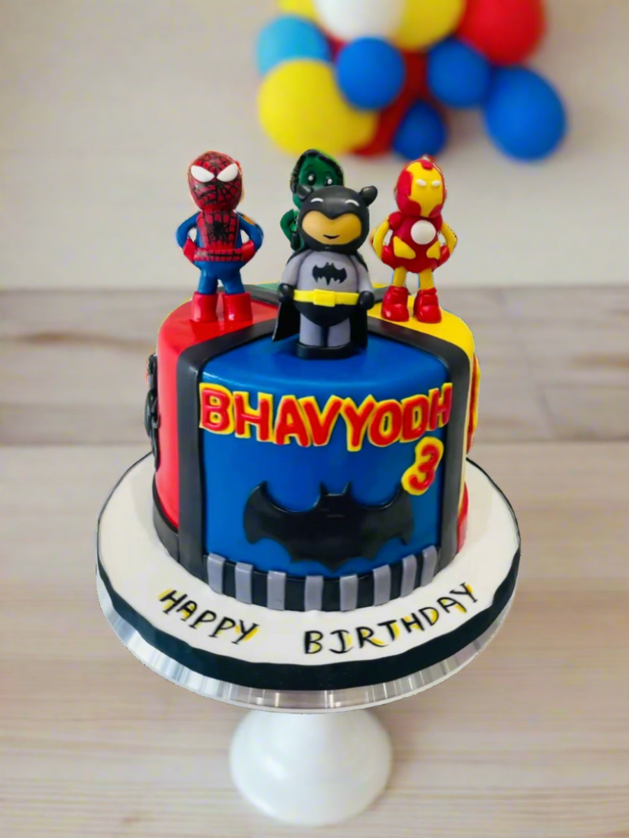 Superheroes Fondant Cake