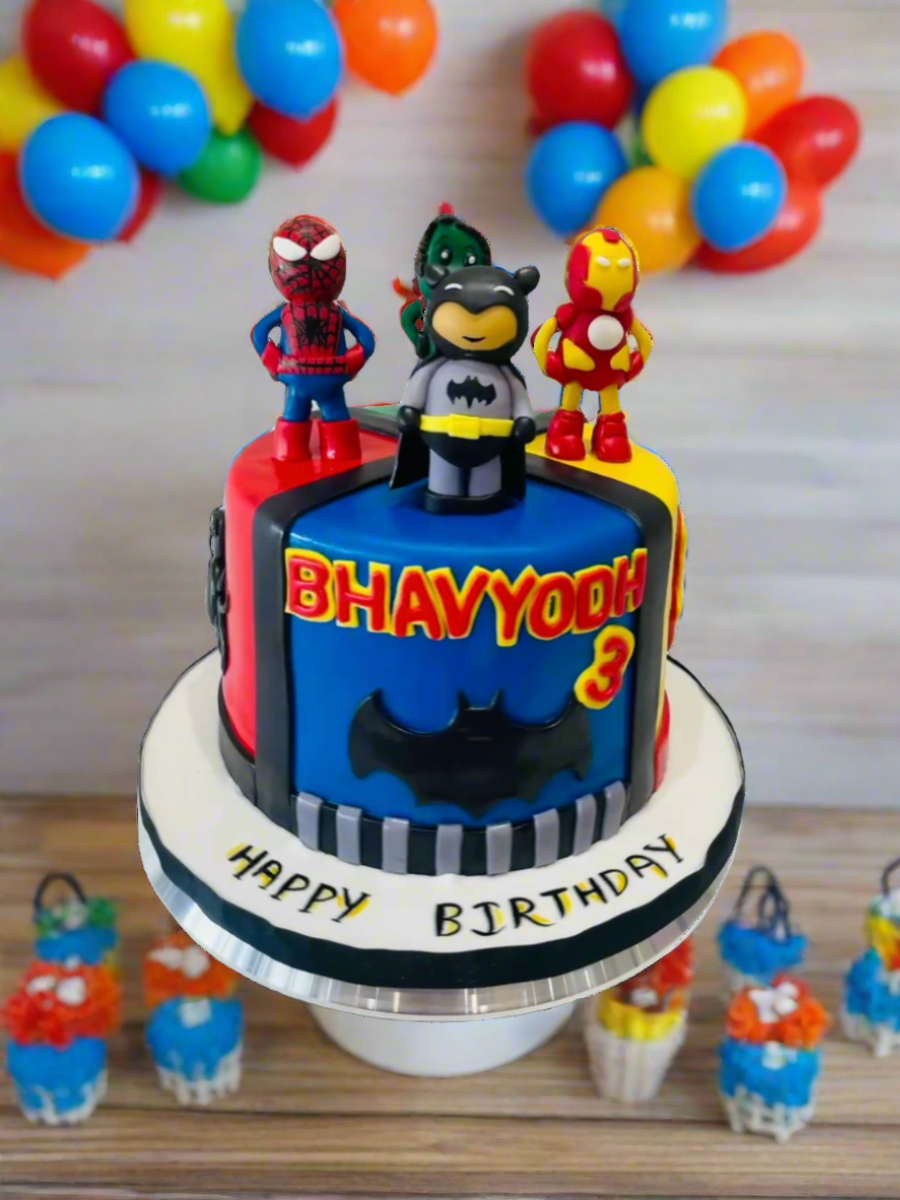 Superheroes Fondant Cake