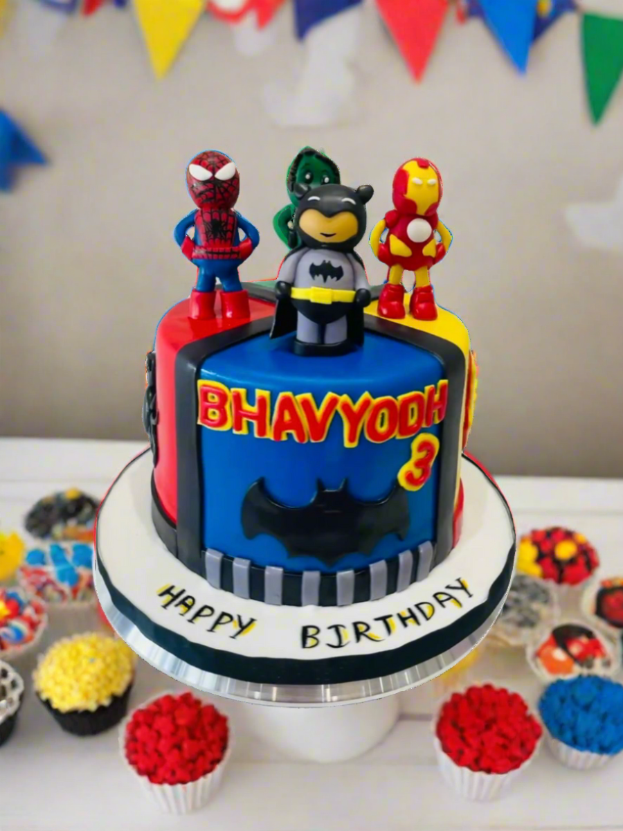 Superheroes Fondant Cake