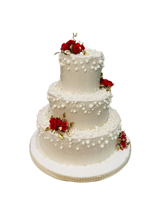 White Pearl Tiered Cake