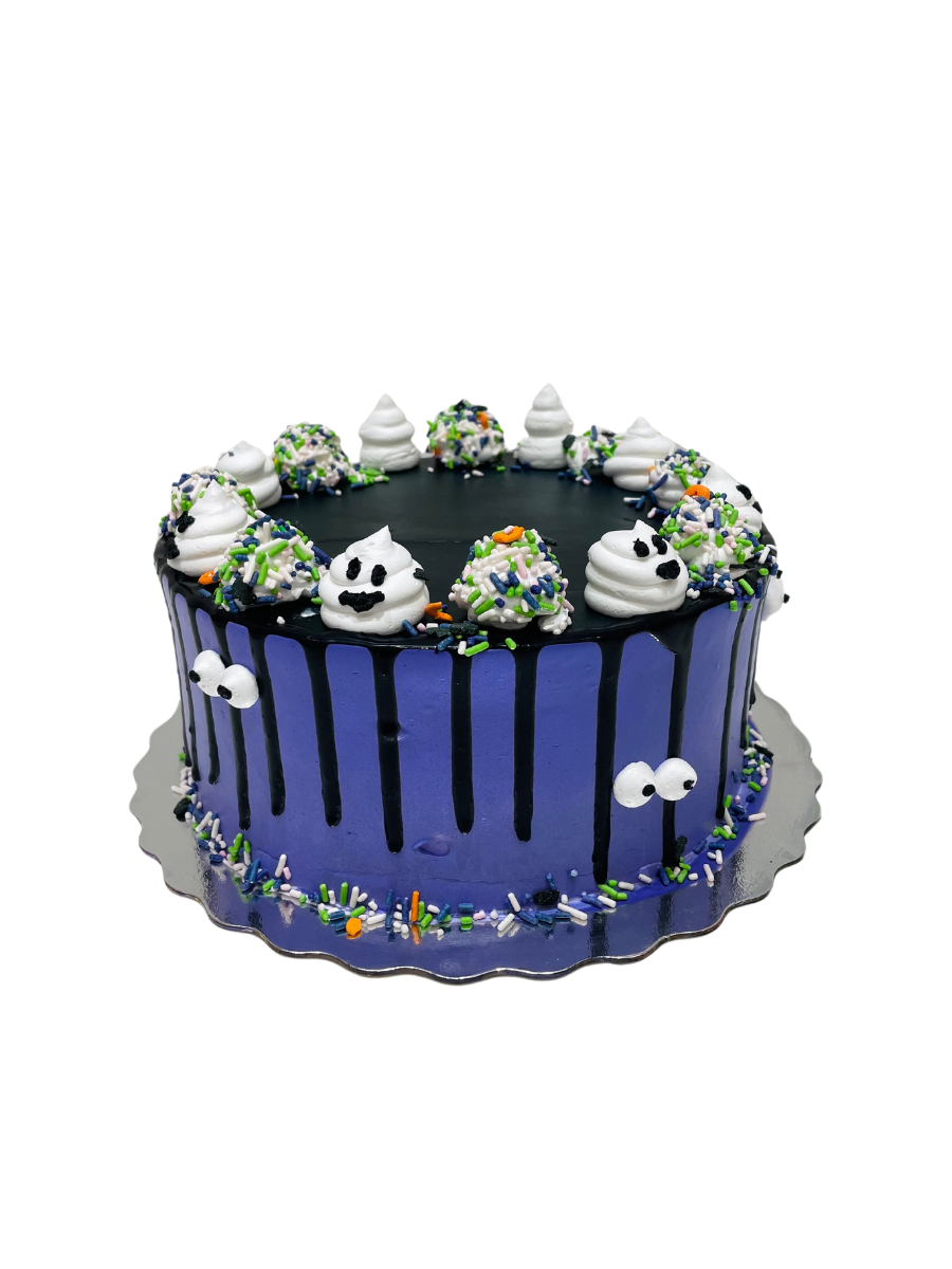 Purple Ghost Halloween Cake