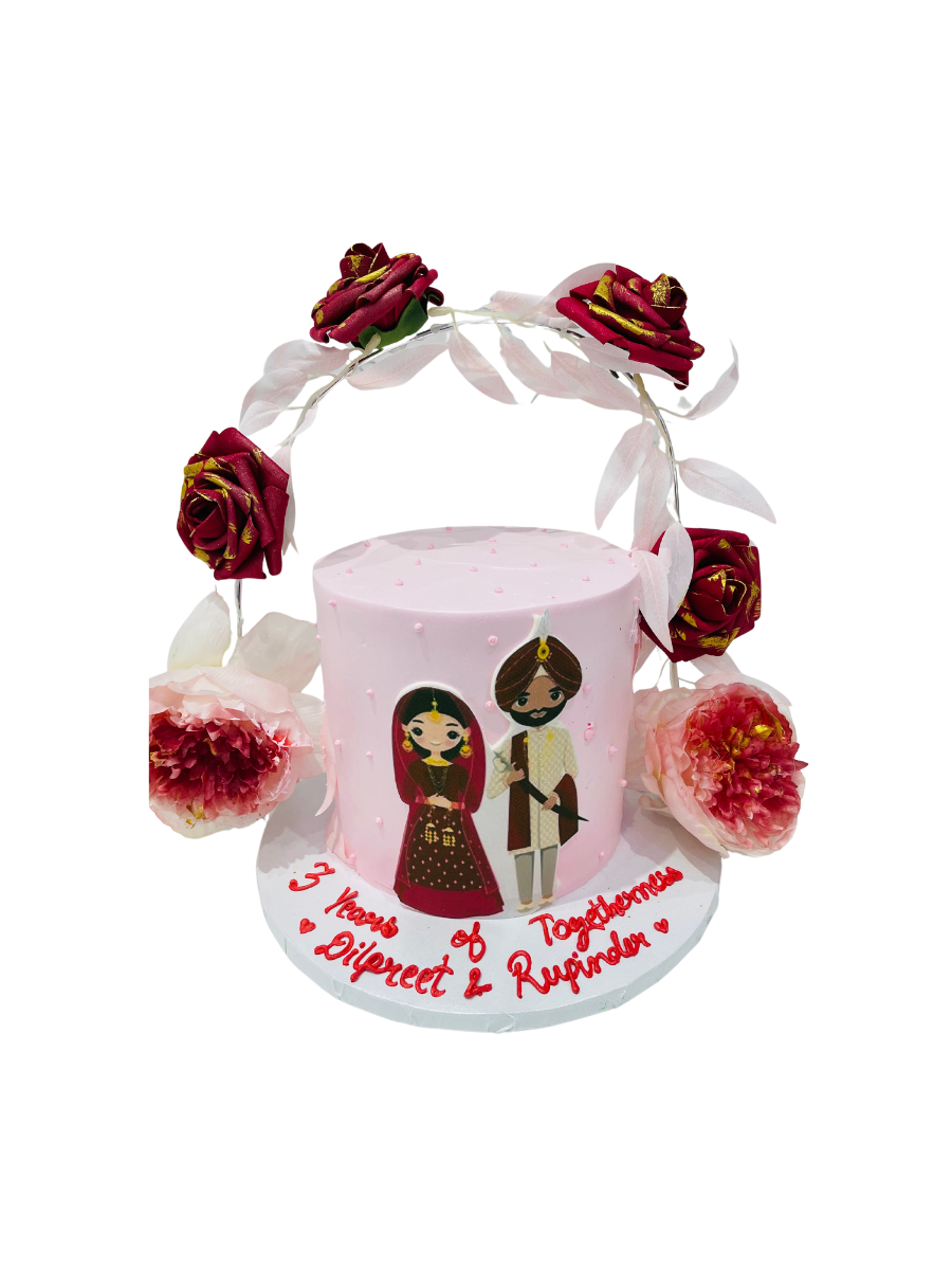 Rose Garland Anniversary Cake