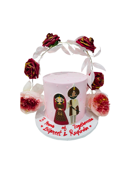Rose Garland Anniversary Cake