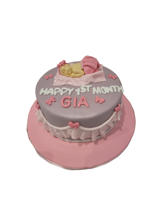 Gia Baby Girl Fondant Cake