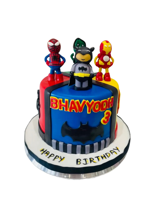 Superheroes Fondant Cake