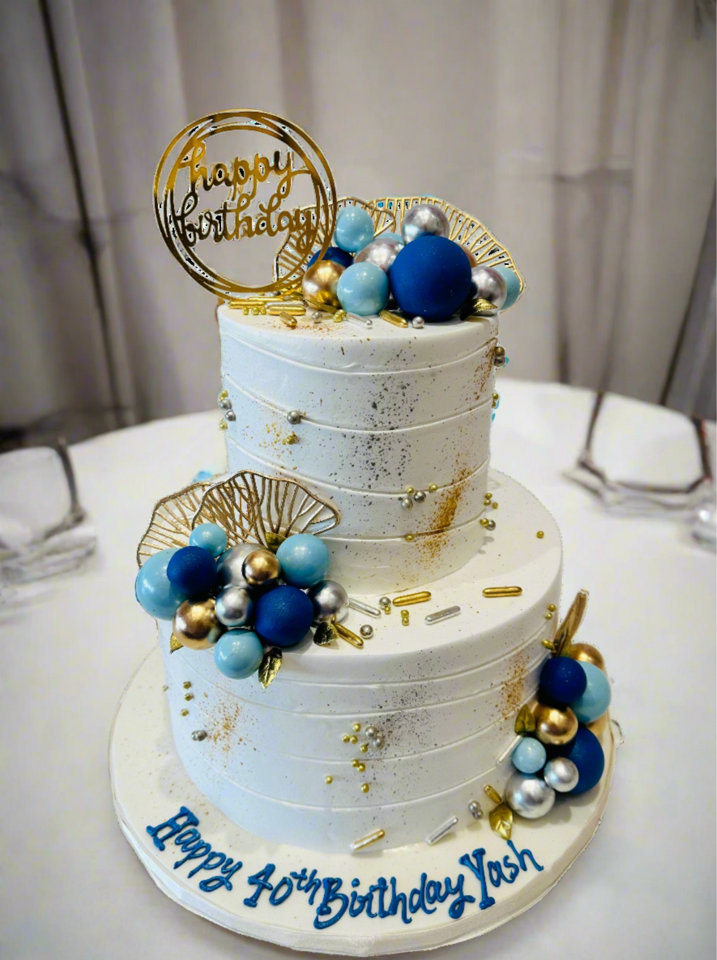 Yash Blue Birthday Tiered Cream Cake