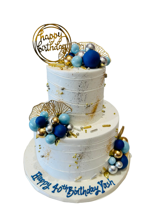 Yash Blue Birthday Tiered Cream Cake