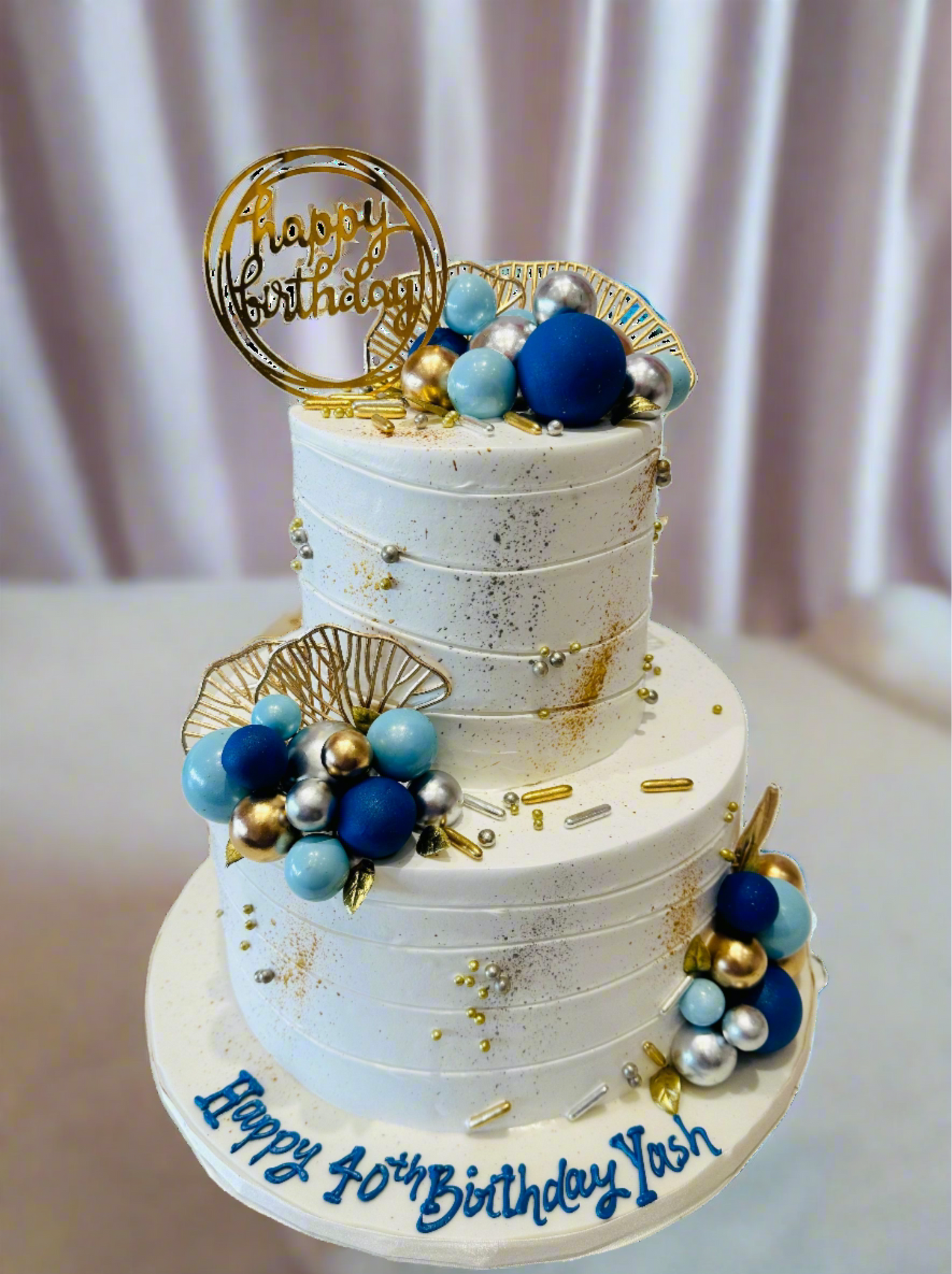 Yash Blue Birthday Tiered Cream Cake