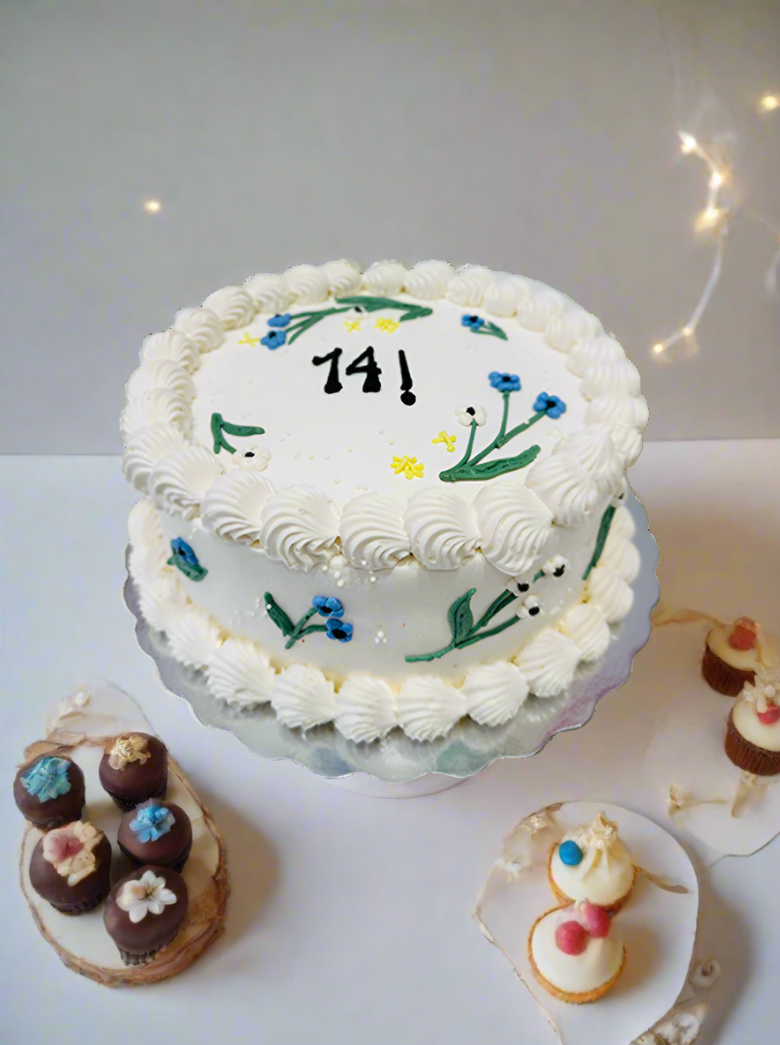 Ivory Lil Flower Cake