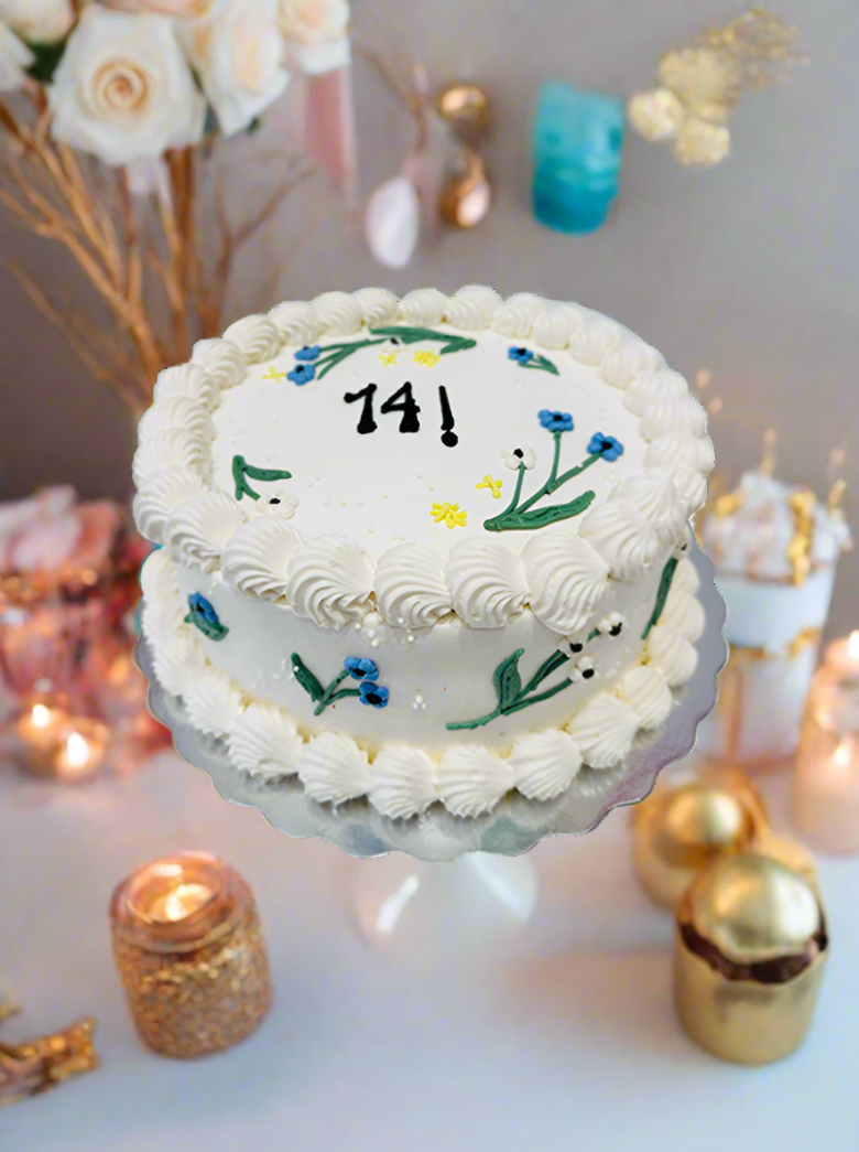 Ivory Lil Flower Cake