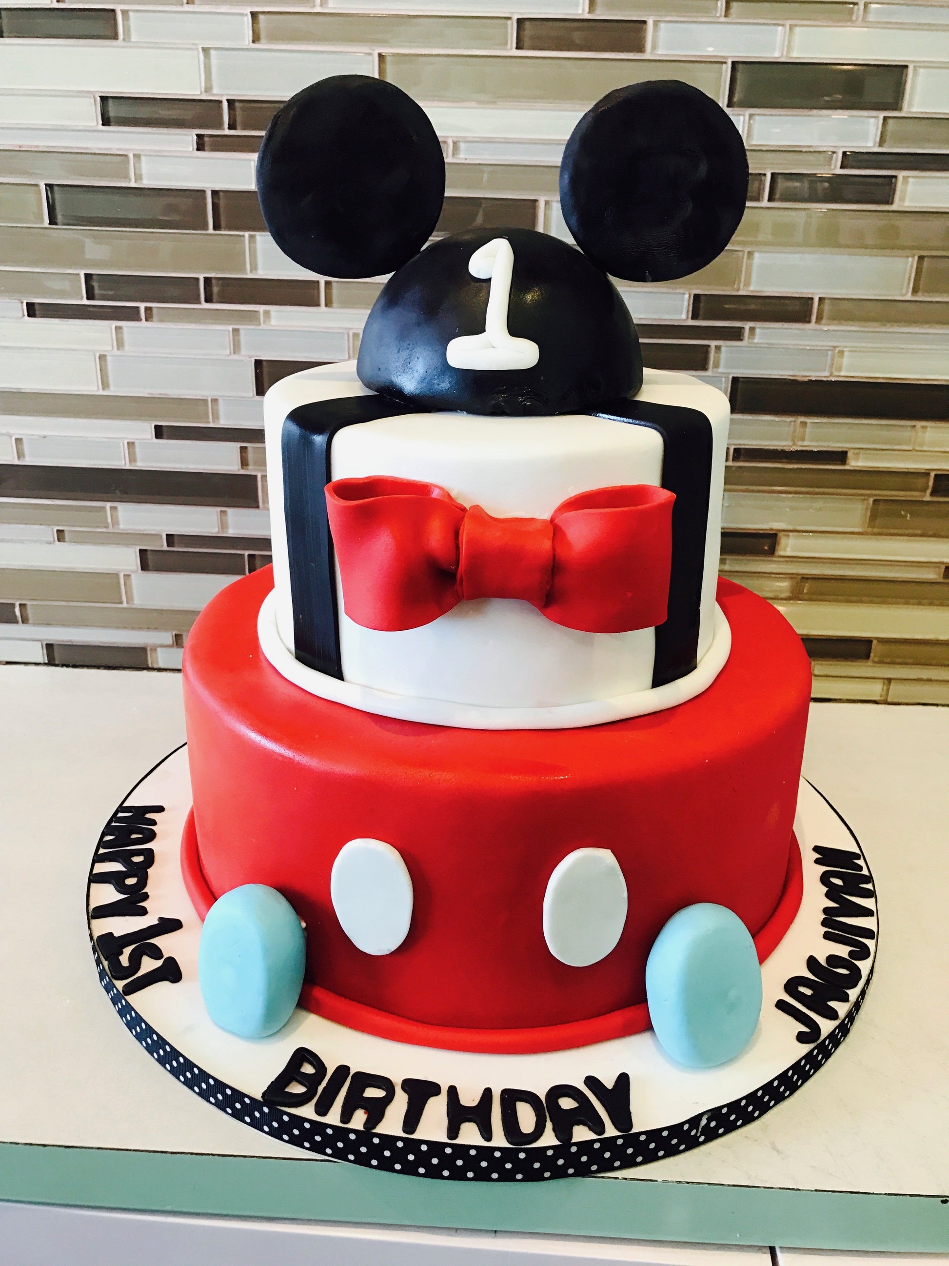 Jag Mickey Tiered Cake - Rashmi's Bakery