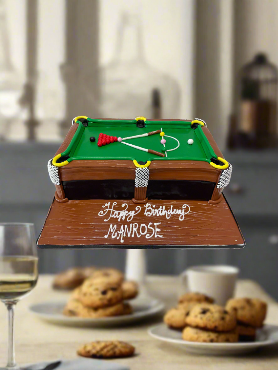 Pool Table Theme Fondant Cake