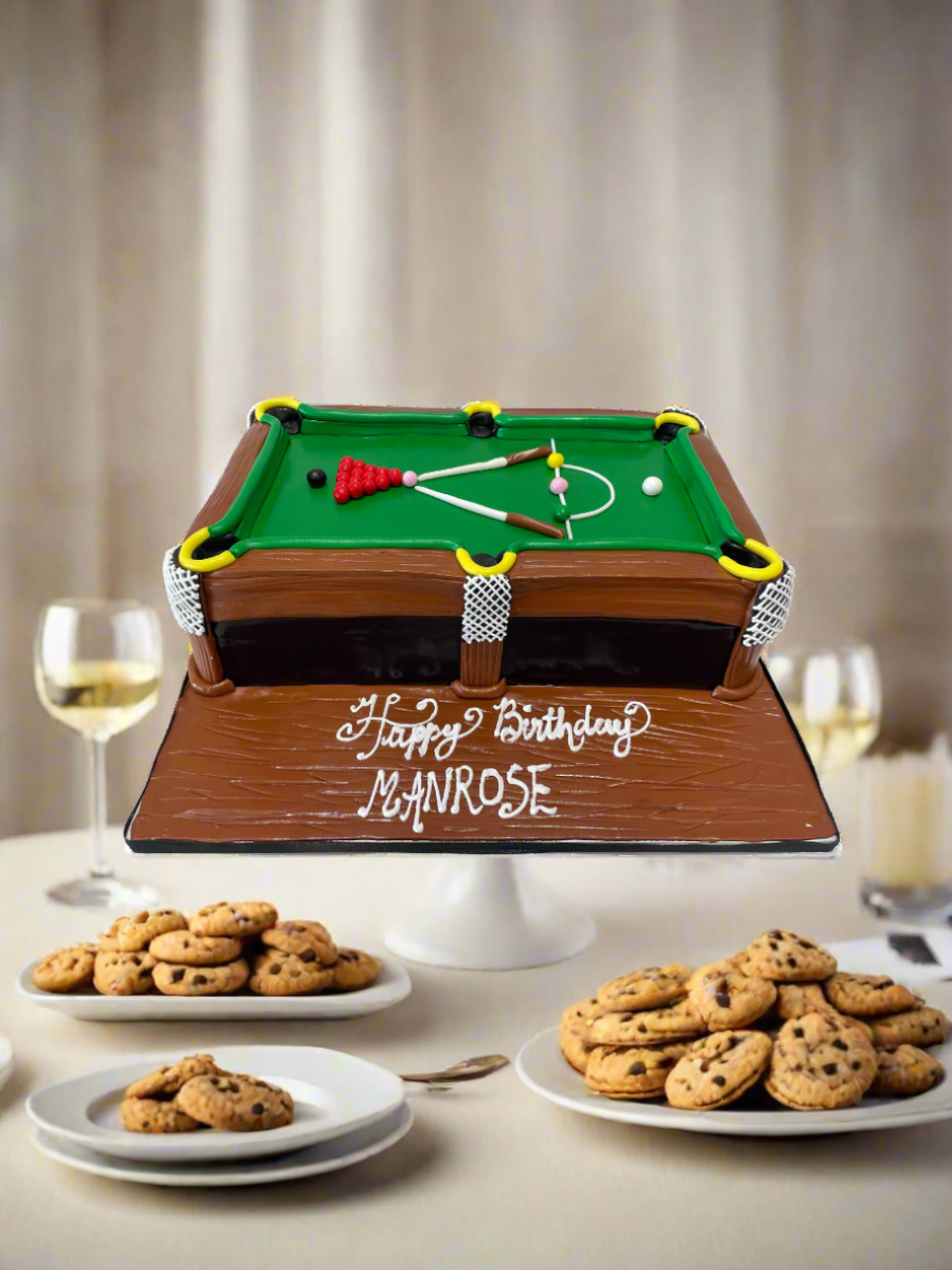 Pool Table Theme Fondant Cake