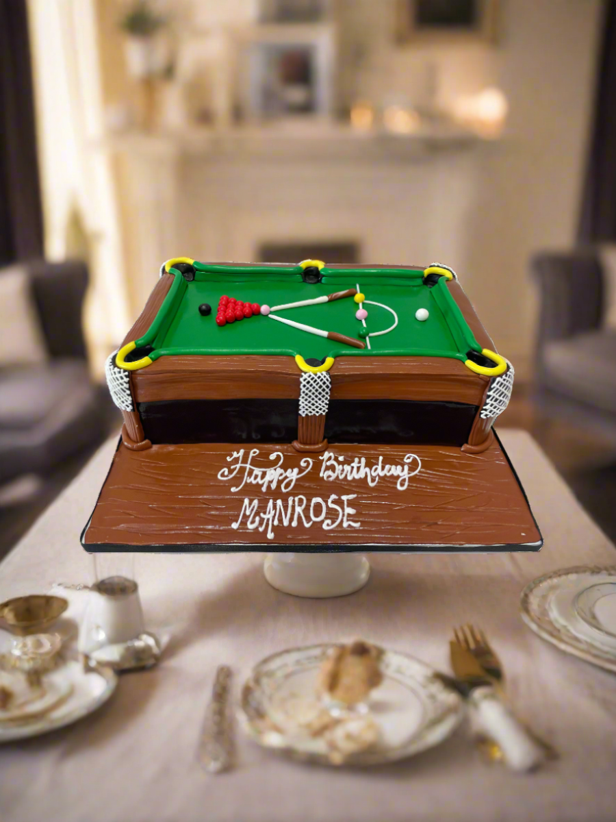 Pool Table Theme Fondant Cake