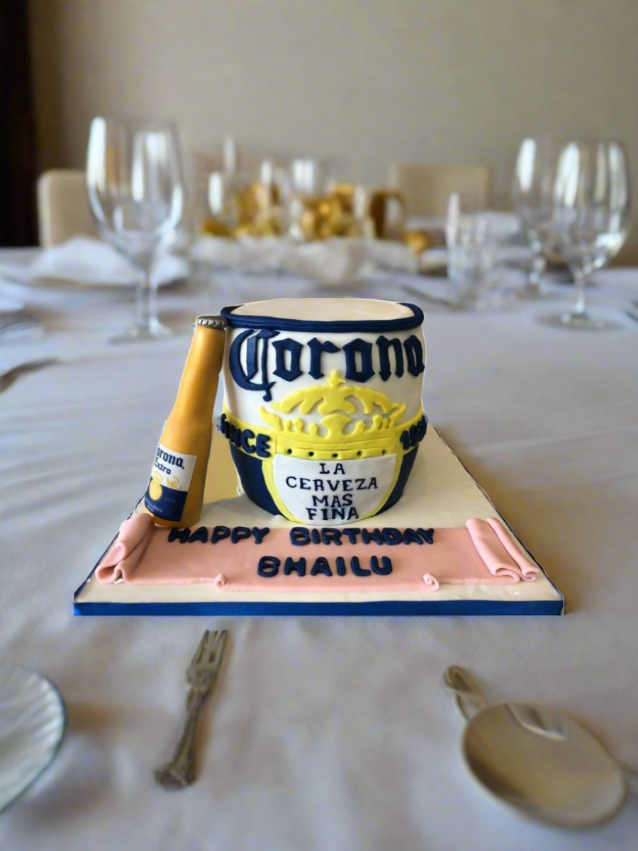 Corona Barrel & Bottle Fondant Cake