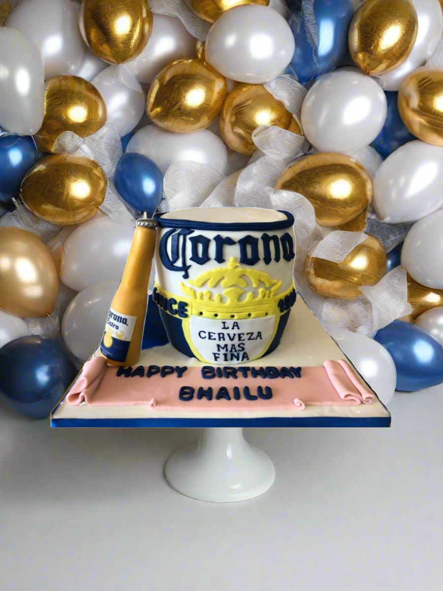Corona Barrel & Bottle Fondant Cake