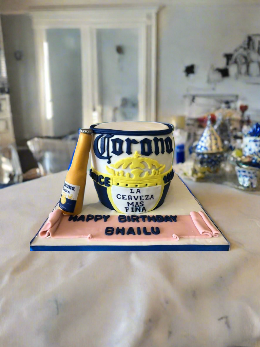 Corona Barrel & Bottle Fondant Cake
